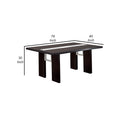 Contemporary Glass Insert Dining Table, Black Black Wood