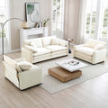 Luxurious And Sophisticated Sofa Set With Soft Cushions And Pillows, Sofa Set For Living Rooms And Clubs As Well As Home Theaters, Consisting Of Two Single Sofas And A 2 Seaters Sofas In Beige Cordur Beige Corduroy 4 Seat