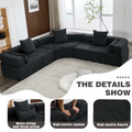 Arrived Oversized Combination Sofa,Curved Sofa,Upholstered 4 Seater Couch For Living Room, Modern Modular 3 Piece Free Combination, Semicircular Modular Sofaboucle, Black Black Polyester Primary Living Space Soft Tight Back Modern Square Arms Foam