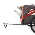 Outdoor Heavy Duty Foldable Utility Pet Stroller Dog Carriers Bicycle Trailer Grey Red Fabric Steel