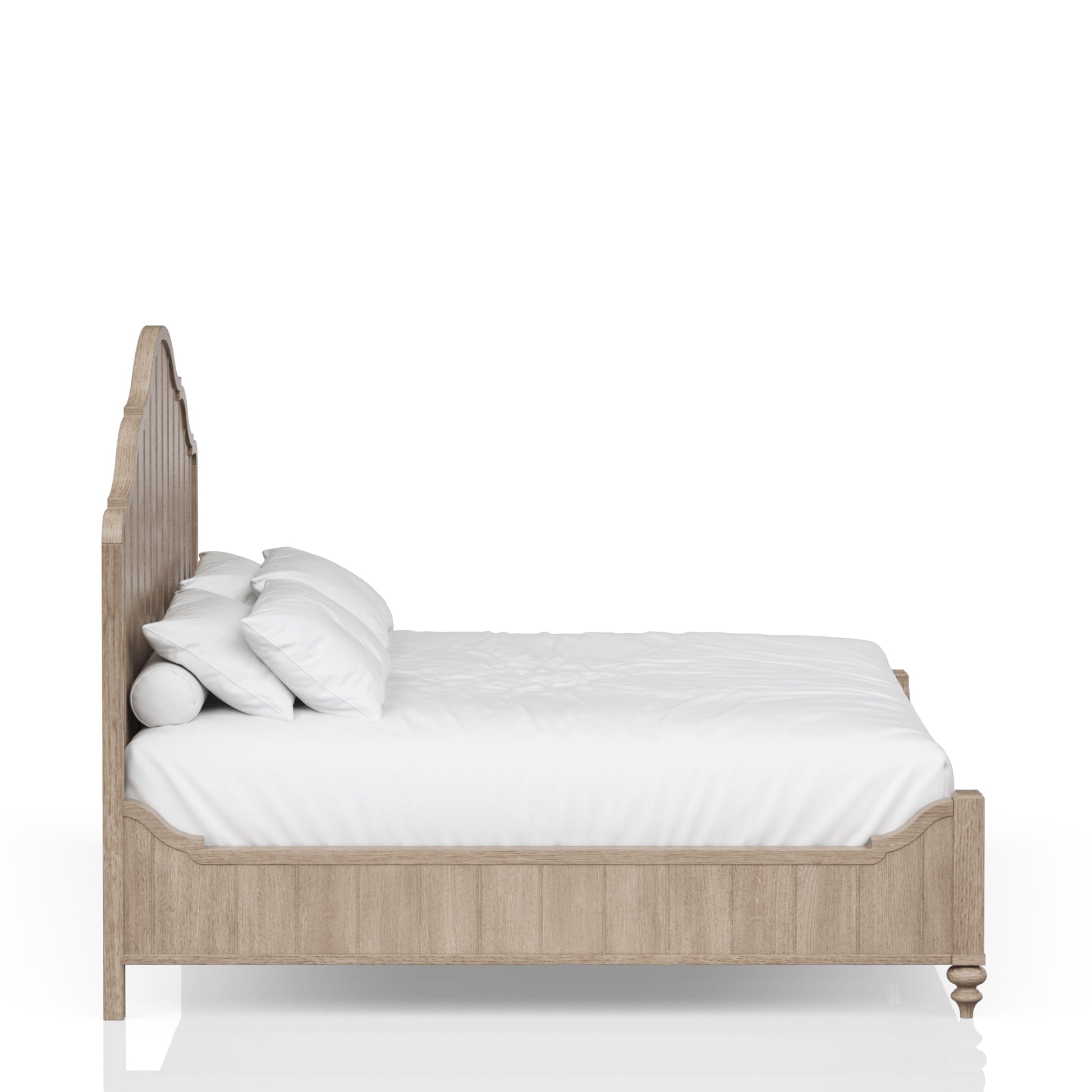 Queen Panel Bed In Sand Finish With Transitional Casual Design Queen Sand Solid Wood Mdf