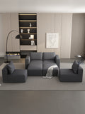 104.32*74.8 Modular Sectional Sofa Sleeper Couch, Sectional Sofa With Chaise And Ottoman, Convertible U Shaped Modular Sofa Set. Compressed Sponge, Dark Grey. Combo 2A 2B 2D Dark Grey Primary Living Space Soft Minimalist,Modern Foam Spring 6 Seat