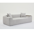Arrived 2 Piece Boucle Cloud Sofa Set, Upholstered Sofa Set, Modern 3 Seater And 2 Seater Sofa With Mdf End Table For Living Room ,Apartment,3 2 Couch,Boucle, Light Gray Light Gray Polyester Primary Living Space Soft Tight Back Modern Square Arms Foam