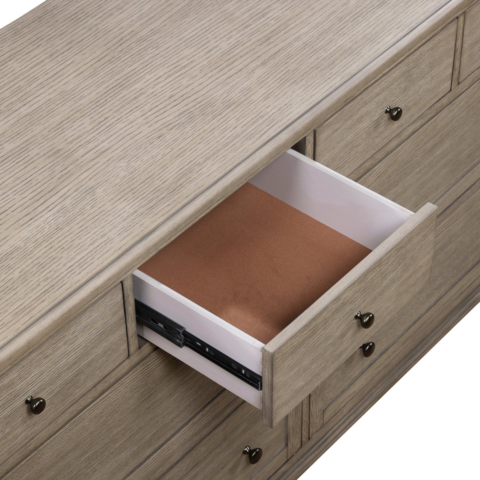 Gray Oak Finish Classic Transitional Bedroom Furniture 1Pc Dresser Of 8 Drawers Wooden Furniture Oak Bedroom Wood