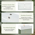 Video 21.6 Inch Modern Floating Bathroom Vanity With Ceramic Basin Perfect For Small Bathrooms, Left Side Storage Green Bathroom Ceramic Mdf