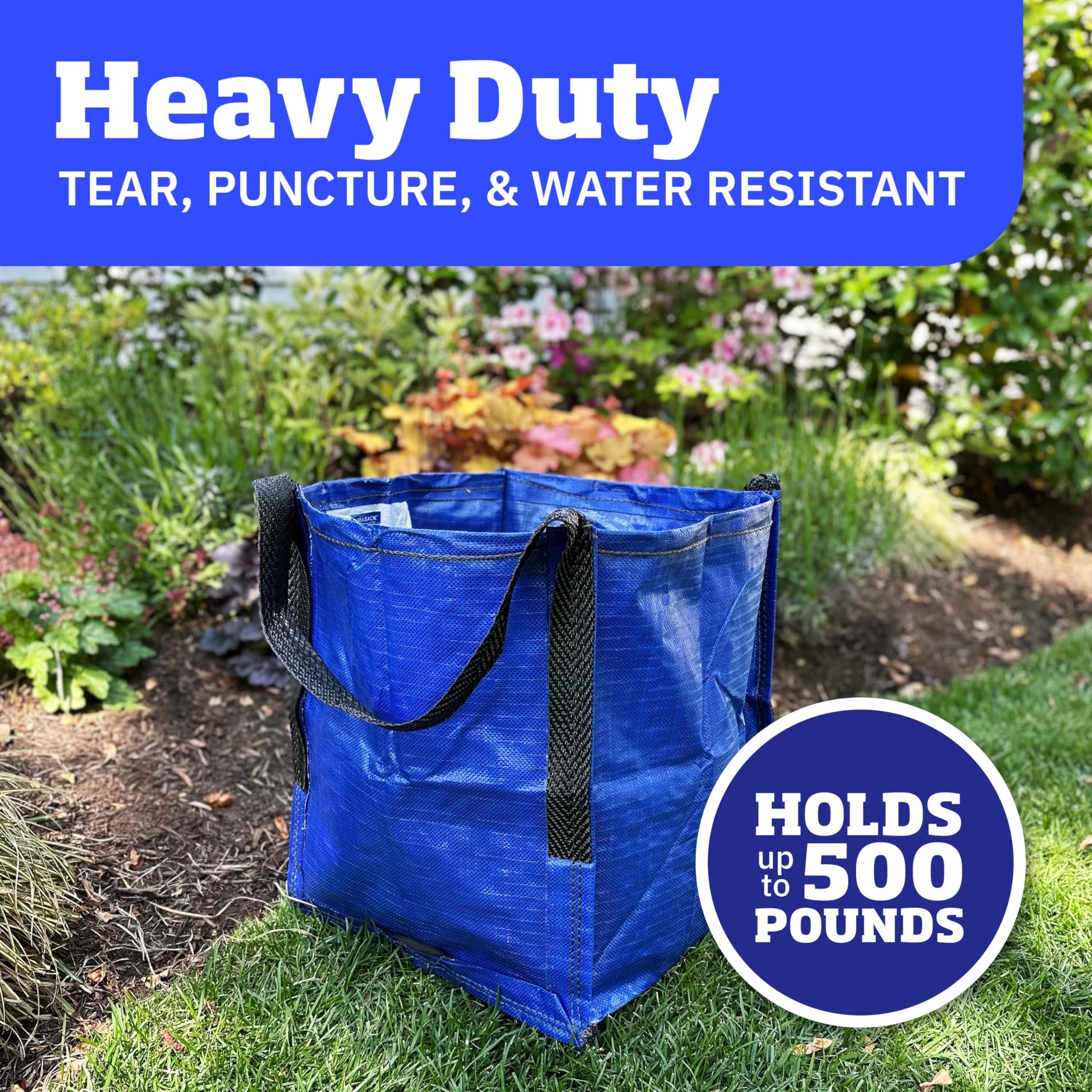 Heavy Duty Storage Tote Bag 22 Gallon Rugged Woven Polypropylene Moving Bag Blue Polypropylene