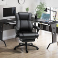 Vinsetto Executive High Back Office Chair Executive Computer Desk Chair With Pu Leather, Adjustable Height And Retractable Footrest, Black Black Pu Leather