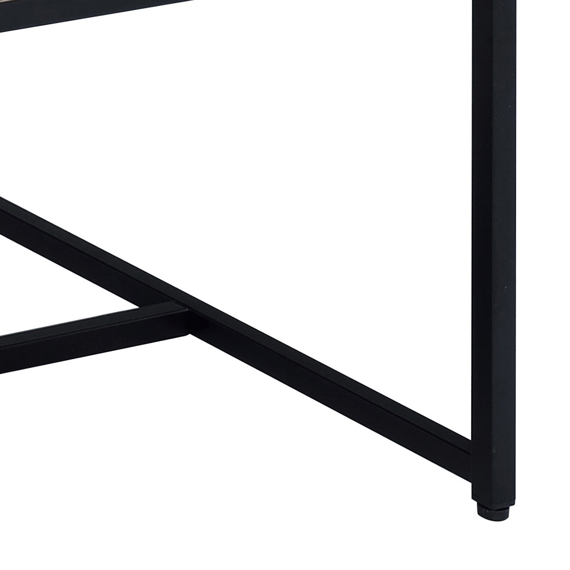 Weathered Oak And Black Rectangle Coffee Table Black Brown Primary Living Space Industrial Oak Rectangular Wood Metal Sled