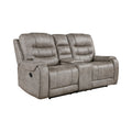 Grayish Brown Modern Reclining Sofa Set 2Pc Sofa Loveseat Plush Seating, Polished Microfiber Upholstery Solid Wood Frame Living Room Furniture Brown Gray Microfiber Wood Primary Living Space Modern Plywood,Solid Wood 5 Seat