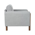 Oversized Accent Chair, Upholstered Living Room Chairs Single Sofa Chair With Walnut Legs, Curved Handrail, Grey Grey Teddy