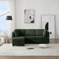 Convertible Sectional Sofa With Chaise, L Shaped Sofa Couch Modular Sectional Sofa With Storage Seats, Adjustable Arms And Backs Green Green Polyester 3 Seat
