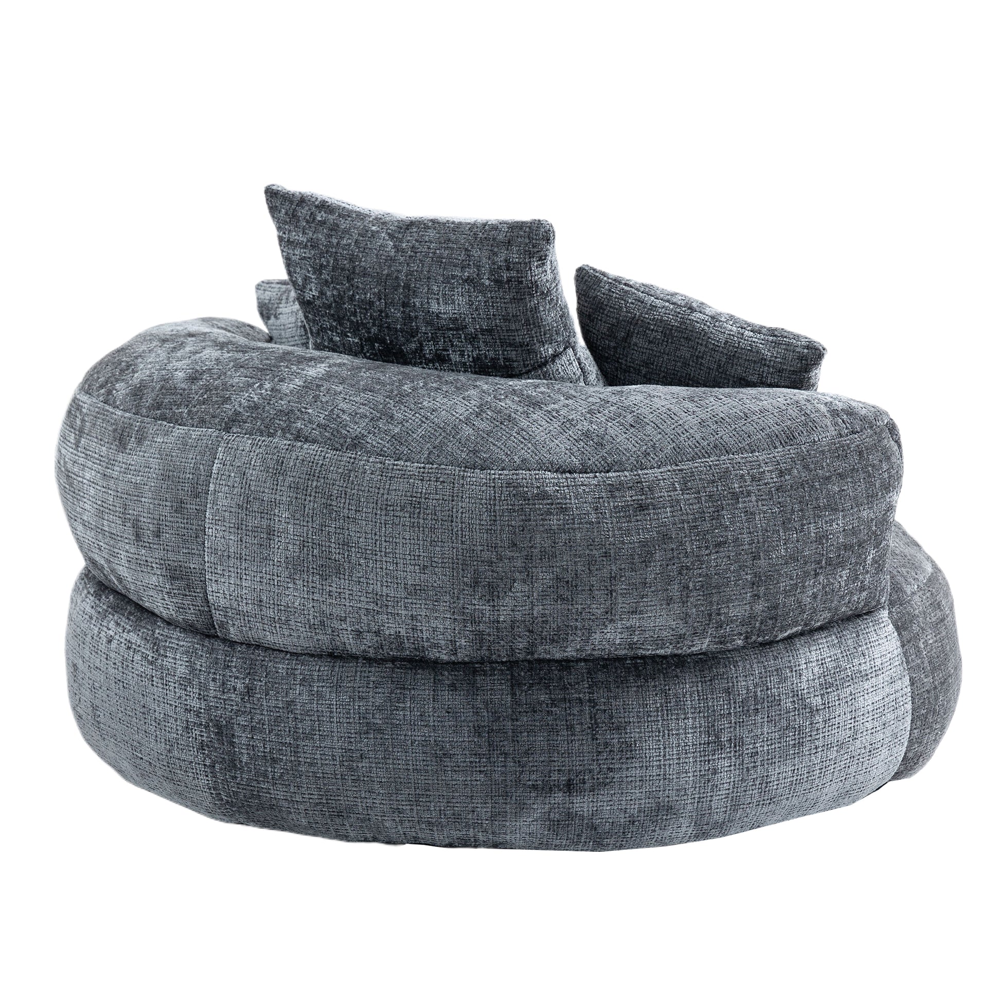 Coolmore Lazy Sofa Durable Comfort Lounger High Back Bean Bag Chair Couch With Three Pillows For Adults And Kids, Indoor & Outdoor, Single Gaming Sofa Chair For Bedroom,Office Gray Chenille Gray Foam Chenille 1 Seat