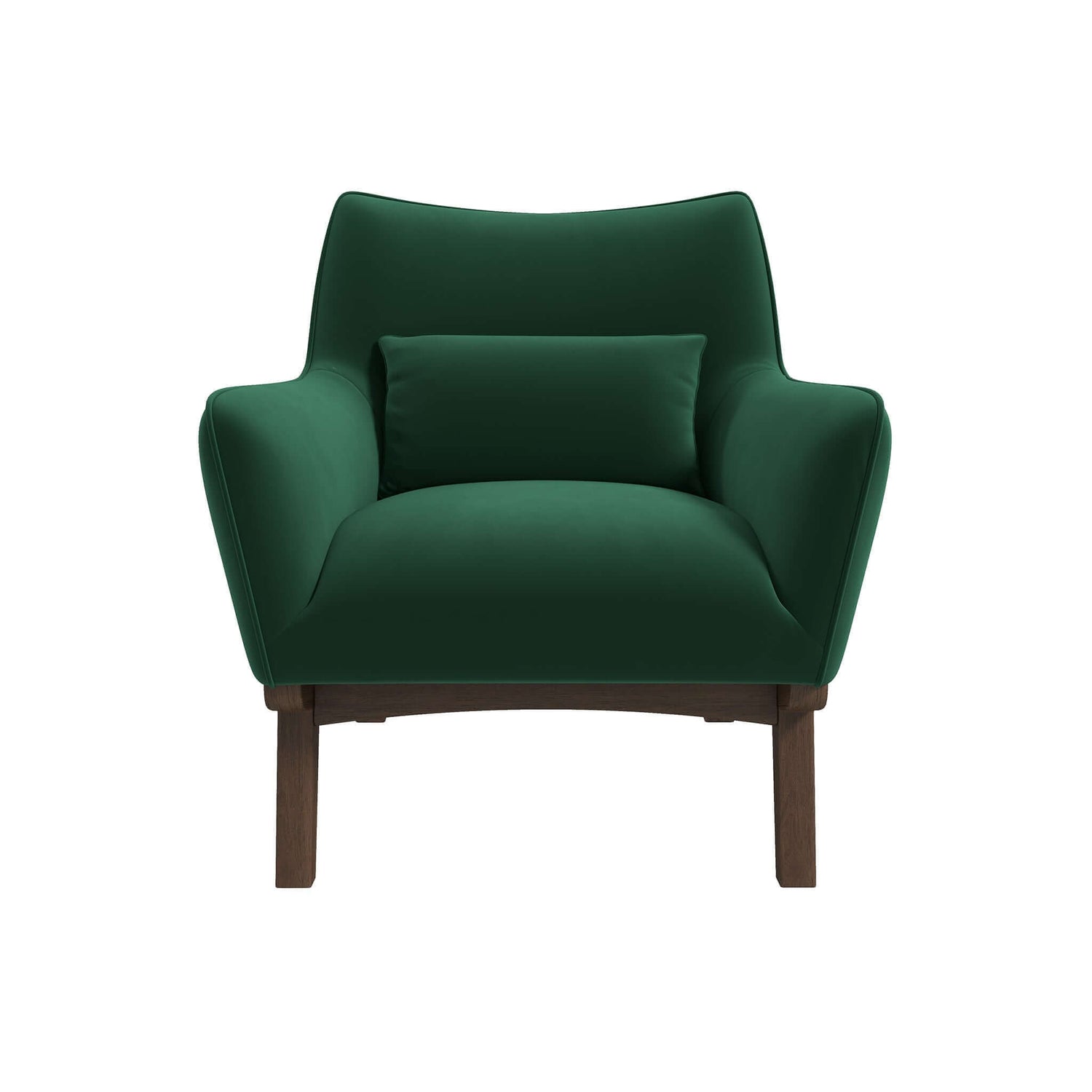 Brayden Mid Century Moder Armchair Green Velvet