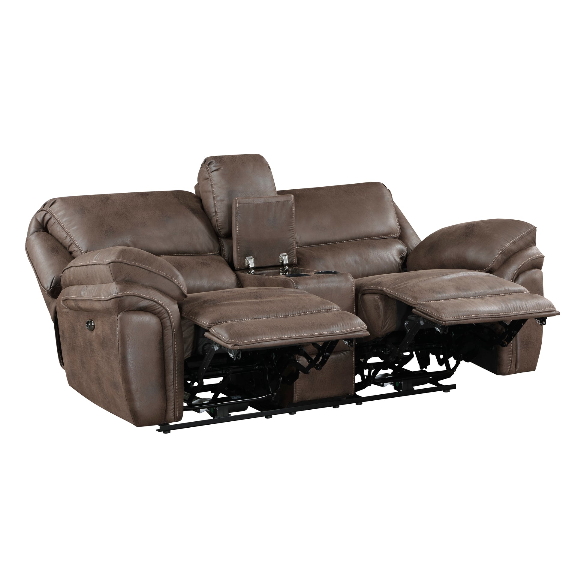 Plush Modern Living Room Sofa Set 3Pc Power Reclining Sofa Loveseat Chair Brown Microfiber Upholstery Usb Port Solid Wood Frame Furniture Brown Microfiber Wood Primary Living Space Modern Plywood,Solid Wood 6 Seat