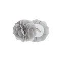 Floral Embellished Cuff Tab Top Solid Curtain Panel Only 1 Pc Panel Grey Linen