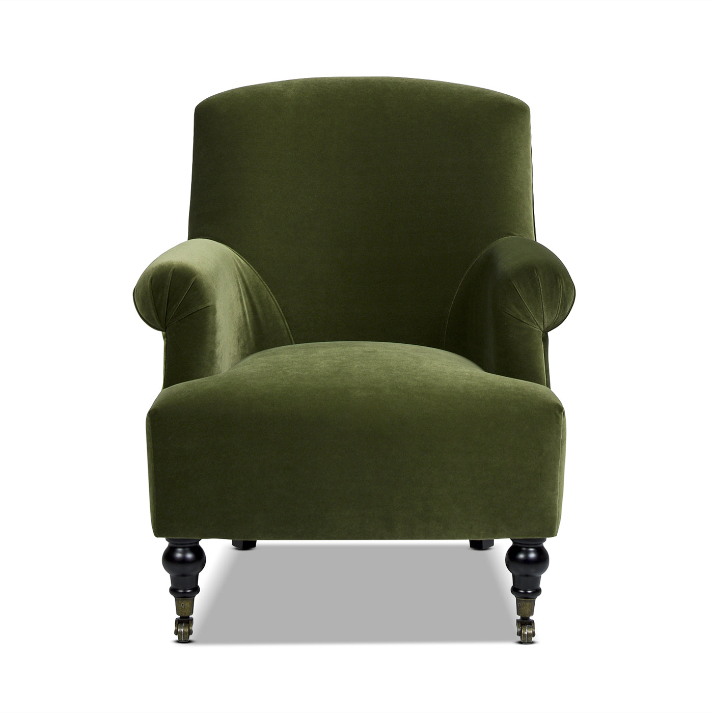 Eloise 30" Pleated Sock Arm Accent Armchair, Olive Green Performance Velvet Olive Green Foam Velvet