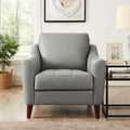 Ersa Leather Chair Silver Grey Memory Foam Genuine Leather