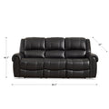 Marco Power Zero Gravity Reclining Sofa Black Memory Foam Genuine Leather 3 Seat