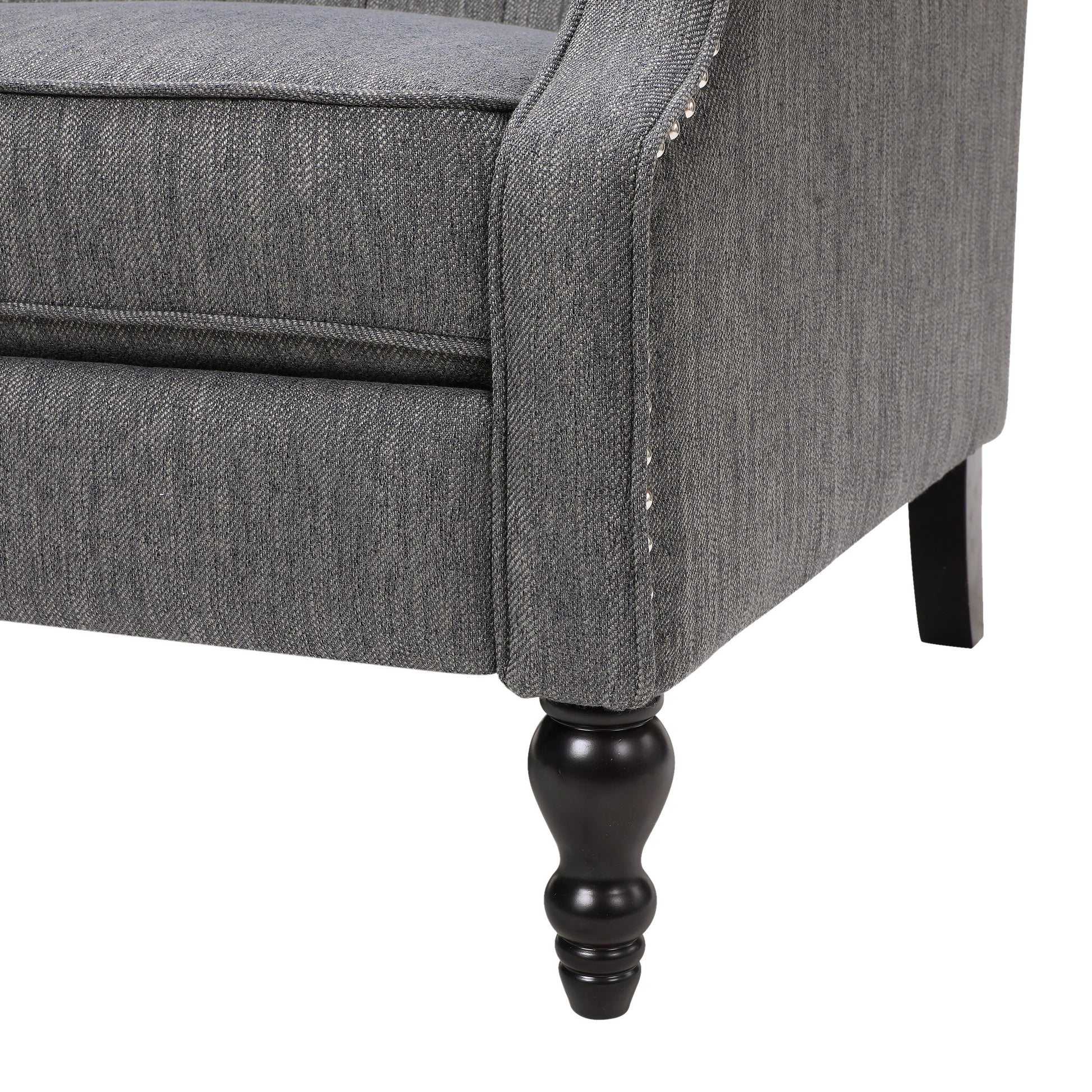 One And Half Seater Recliner Charcoal Fabric