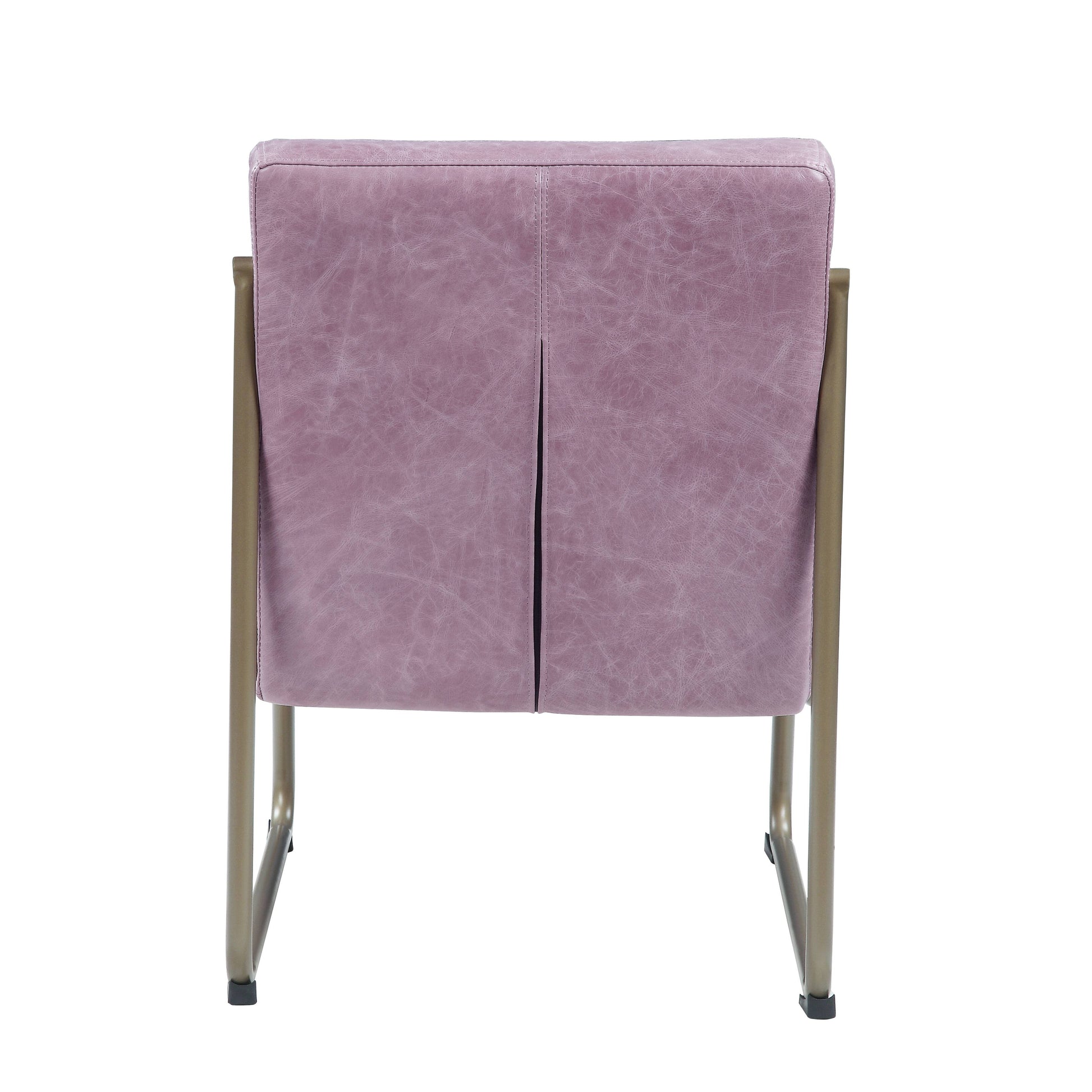 Wisteria Accent Chair With Metal With Sled Base Pink Primary Living Space Genuine Leather