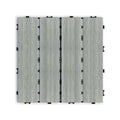 Patio Floor Tiles Pack Of 22 Wpc Wood Plastic Composite Patio Deck Tiles Diy Interlocking Decking Tiles, Quick Deck Floor Tile, Court Tile, Water Resistant Indoor Outdoor 11.8