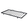Twin Size Metal House Bed With Twin Size Trundle, Black Twin Black Metal
