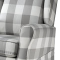 Grey And White Rolled Arm Swivel Chair With Glider Grey Primary Living Space Traditional Pine Wood Fabric
