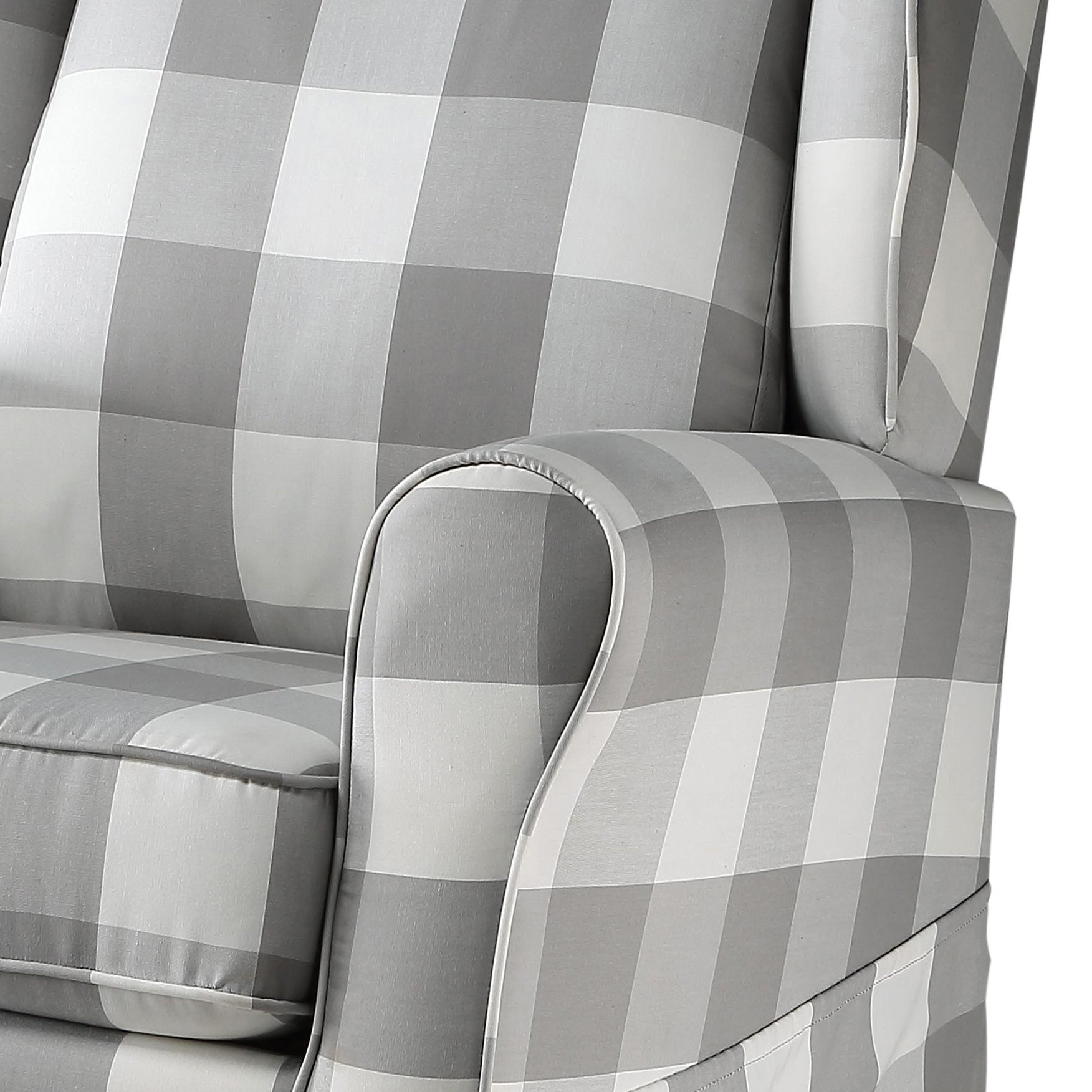 Grey And White Rolled Arm Swivel Chair With Glider Grey Primary Living Space Traditional Pine Wood Fabric