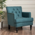 Harrison Tufted Club Chair Teal Fabric
