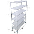 6 Tier 6000Lbs Capacity Nsf Metal Shelf Wire Shelving Unit, Heavy Duty Adjustable Storage Rack With Wheels & Shelf Liners For Commercial Grade Utility Steel Storage Rack, Chrome 82