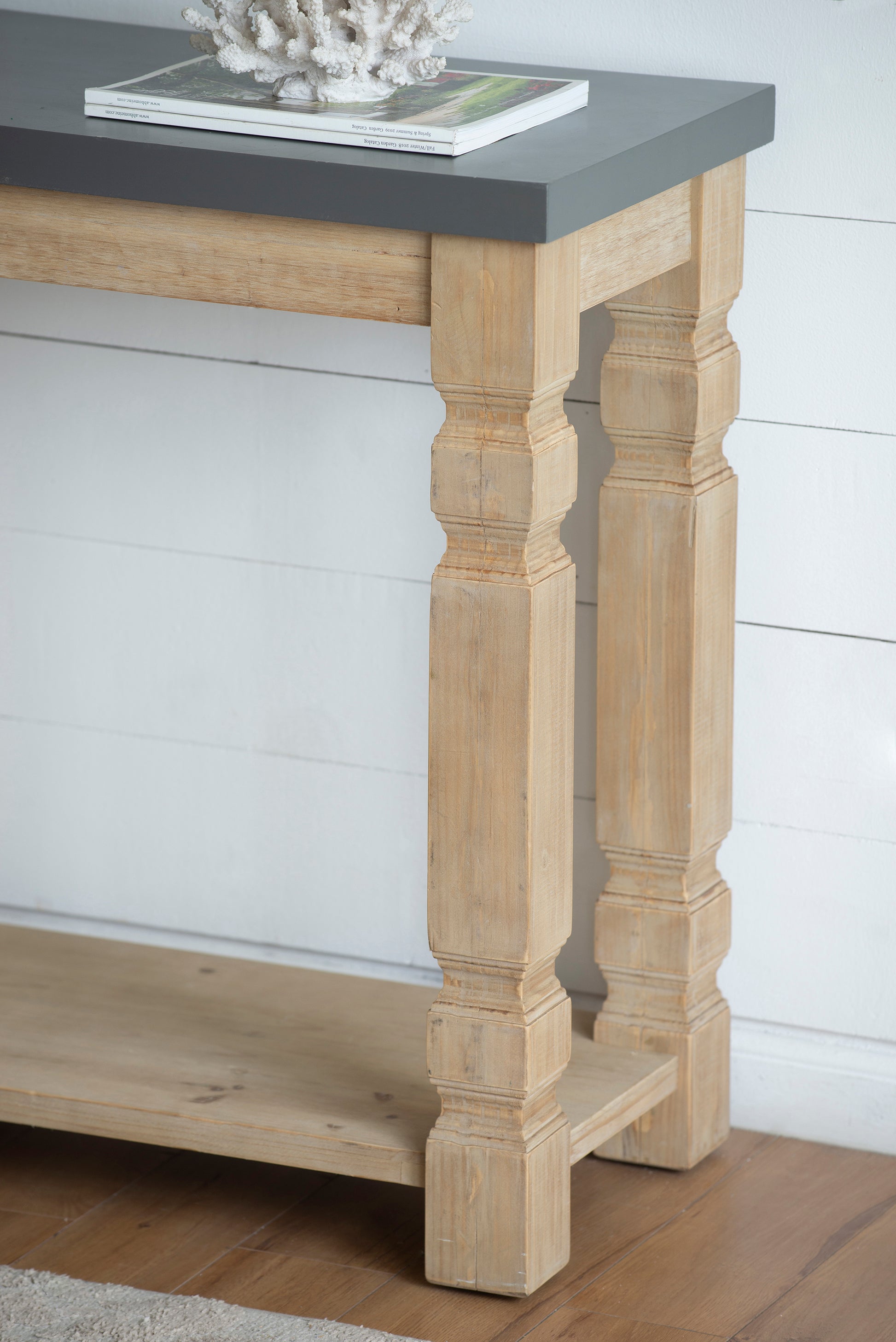 42X15.7X31" Console Table Brown Gray Wood