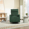 Jiada Upholstered Swivel Glider.Flannel Fabric.Rocking Chair For Nursery In Dark Green.Modern Style One Left Bag Dark Green Primary Living Space Foam Fabric Metal