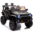 24V Two Seater Kids Ride On Truck Car W Parents Control,200W*2,Seat Width 20.28In,Four Wheel Suspension,Led Lights,Music,Mp3,Bluetooth,Two Independent Seat Belts,Suitable For Off Road For Kids Aged 3 Black 100 149 Lbs Polypropylene