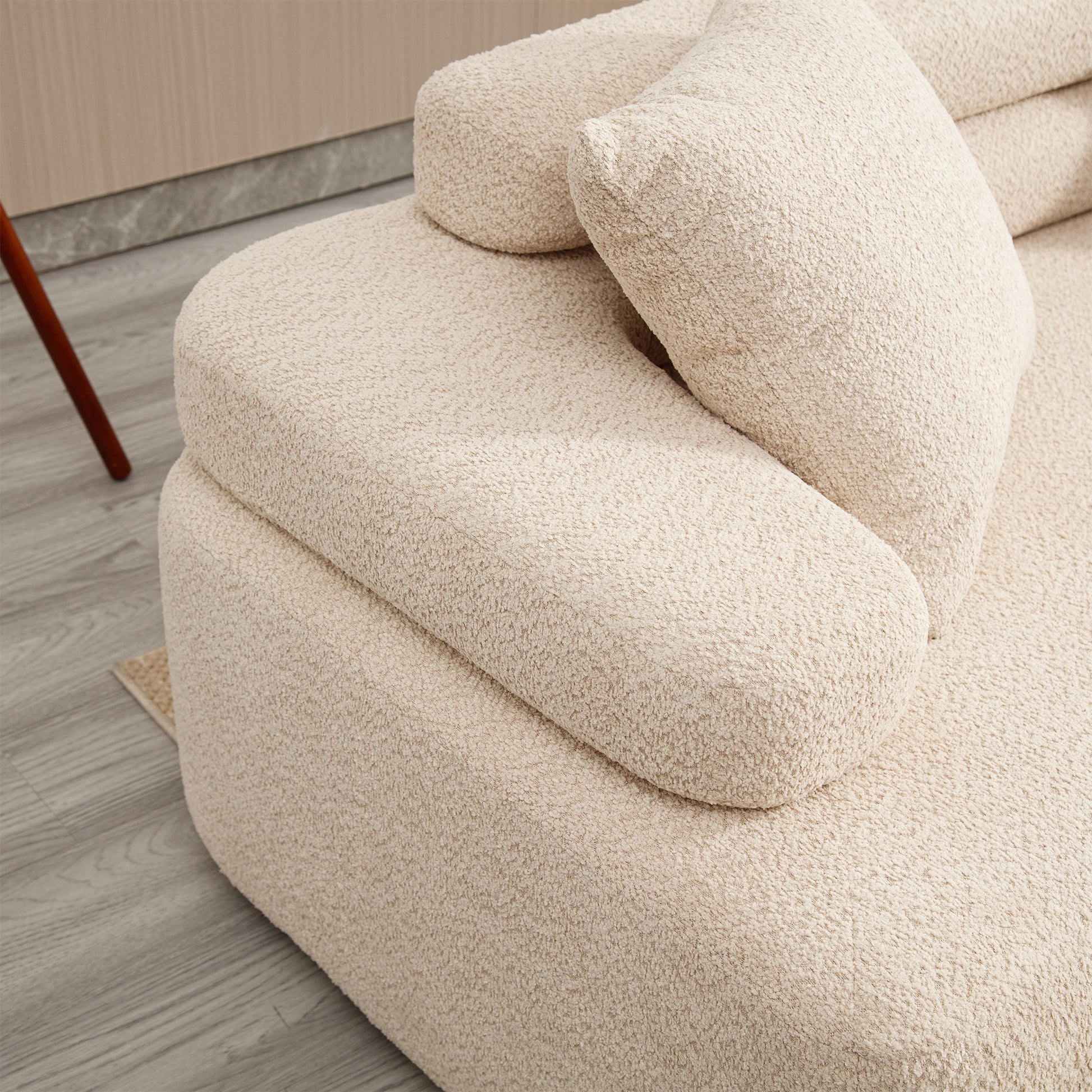 Unique Modeling Design,Upholstered Indoor Furniture,Foam Filled Sleeper Sofa Bed For Living Room,Bedroom,3 Colors Khaki Primary Living Space Modern Foam Polyester 4 Seat