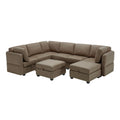 Modular Sectional Sofa With Storage Seat Oversized U Shaped Couch With Reversible Chaise Sofa Set With Ottoman,Ultimate Comfort 6 8 Seater Couches With Adjustable Arms And Backs For Living Room Brown Brown Polyester 6 Seat