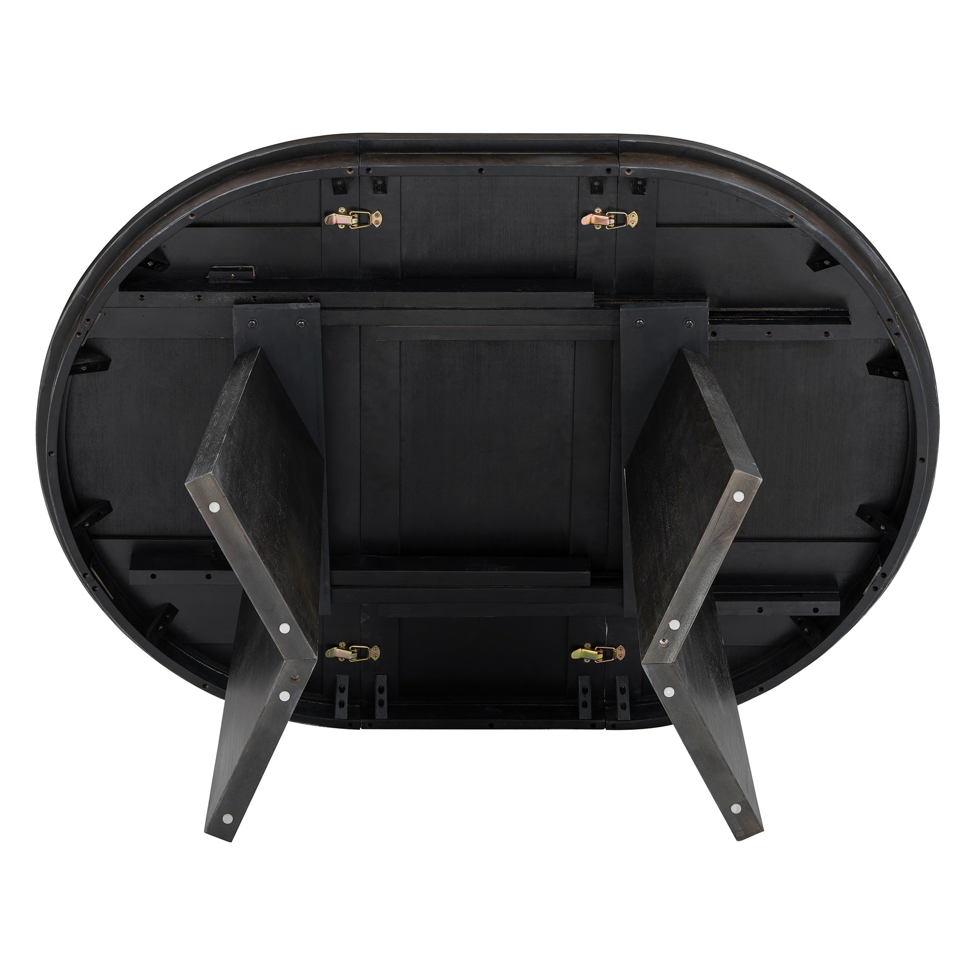 Retro Extendable Dining Table With A 16 Inch Middle Leaf For Dining Room And Kitchen Espresso Espresso Solid Wood Mdf