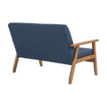 Coolmore Mid Century Modern Solid Loveseat Sofa Upholstered Linen Loveseat, 2 Seat Upholstered Loveseat Sofa Modern Couch Navy Linen 2 Seat