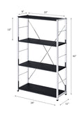 Tennos Black & Chrome Finish Bookshelf Black,Chrome Metal,Synthetic Wood