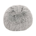 Hawley Silver Gray Faux Fur 3 Foot Bean Bag, Silver Gray Gray Faux Fur