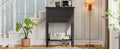 Narrow Console Table, Slim Sofa Table With Three Storage Drawers And Bottom Shelf Black Black Solid Wood Mdf