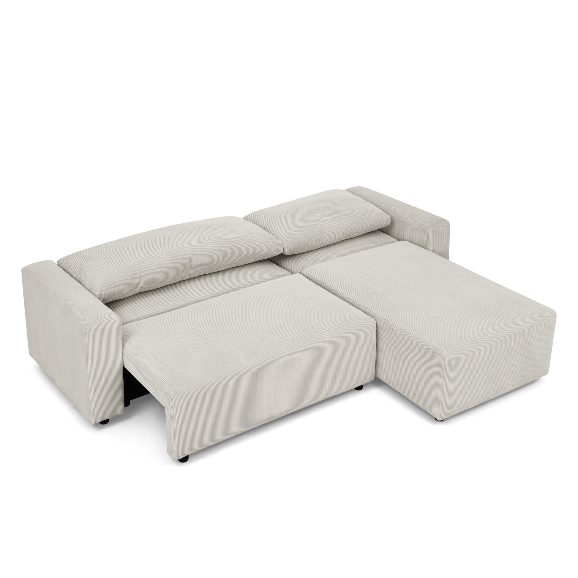 Modular Corduroy Upholstered 3 Seater Sofa Bed With Storage For Home Apartment Office Living Room, Free Combination, L Shapedbeige Beige Wood Primary Living Space Medium Soft Pillow Back Eucalyptus Square Arms Foam Corduroy 3 Seat