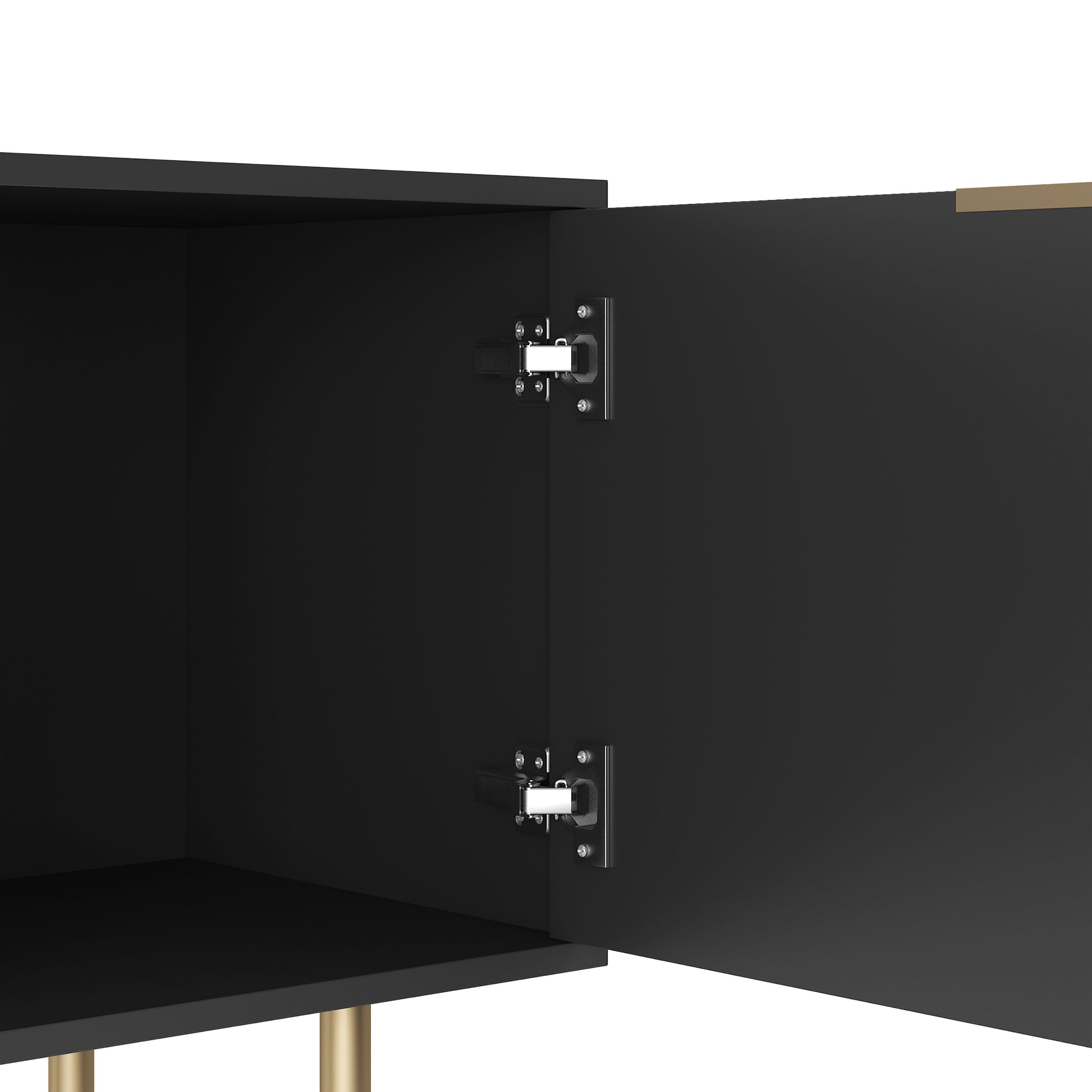 Black Modern Tv Stand Fluted 68"Entertainment Center With Storage Doors, Tv Console Media Cabinet, For 55 Inch Tv, Living Room Black 60 69 Inches Mdf