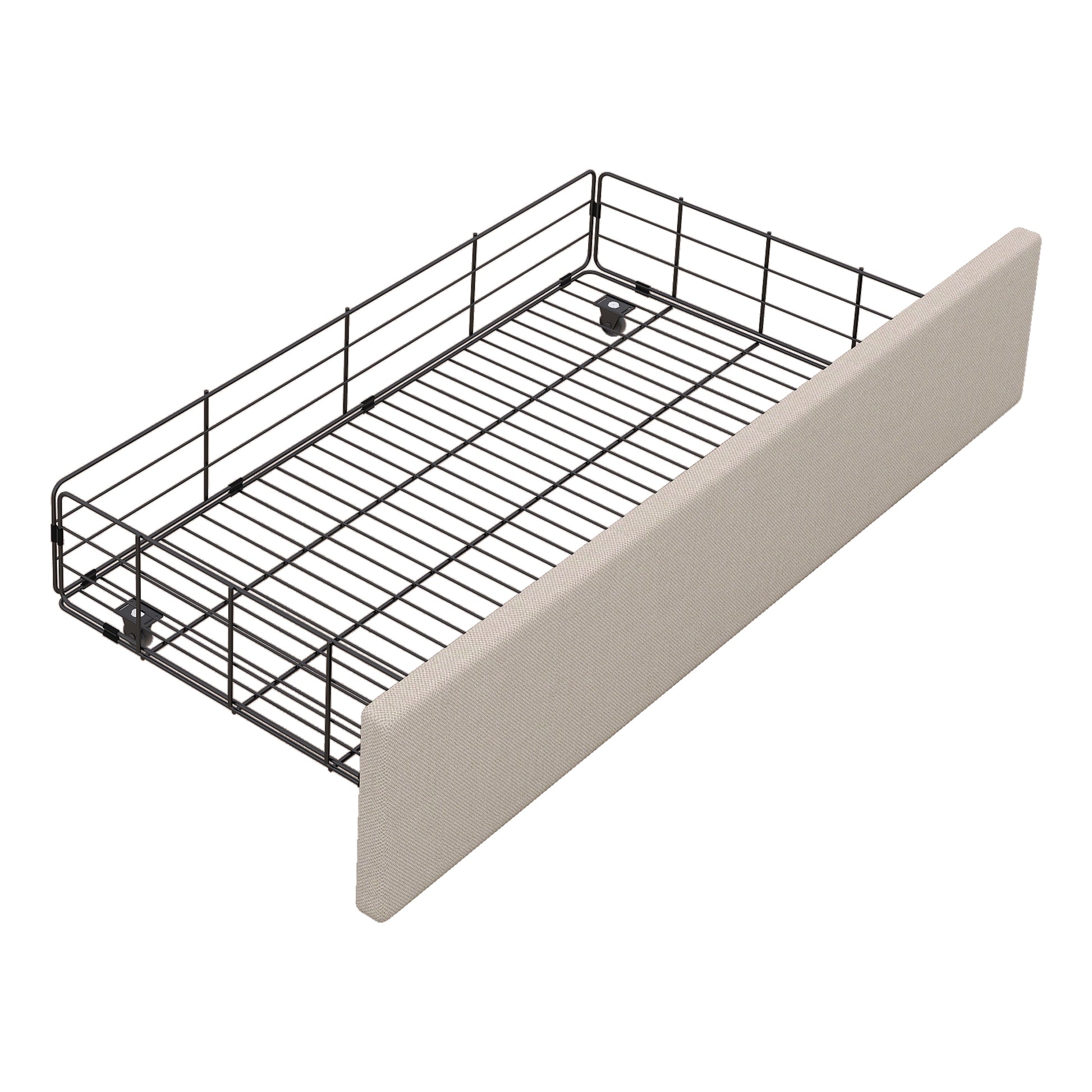 Metal Full Size Platform Bed With 4 Drawers, Upholstered Headboard And Footboard, Sockets And Usb Ports, Beige Full Beige Black Fabric Metal