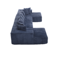 Arrived 131'' Modular Sectional Couch, U Shaped Sofachaise Lounge, Striped Fabric,Upholstered 4 Seater Couch For Living Room, Bedroom, Free Combination Sofa Corduroy , Blue Blue Polyester Primary Living Space Soft Modern Square Arms Foam Upholstered 4