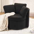 029 Teddy Fabric Swivel And Storage Chair With Back Cushion For Living Room,Black Black Primary Living Space Modern Foam Teddy
