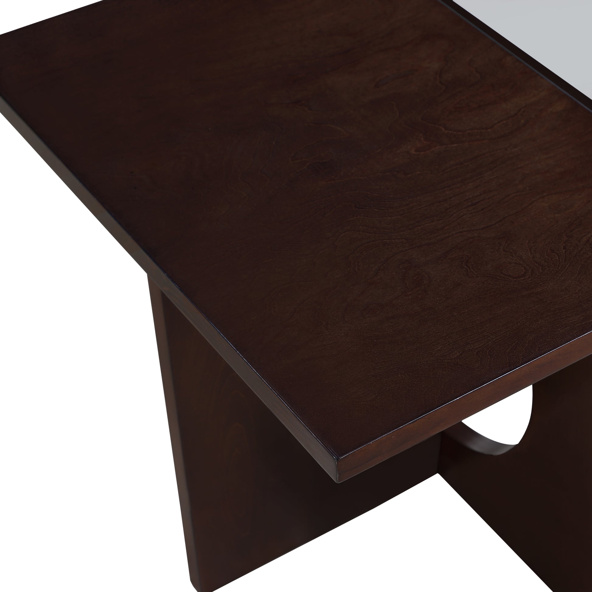 47" Contemporary Wood Rectangular Coffee Table With Clear Tempered Glass Top, Light Espresso Light Espresso Mdf Glass