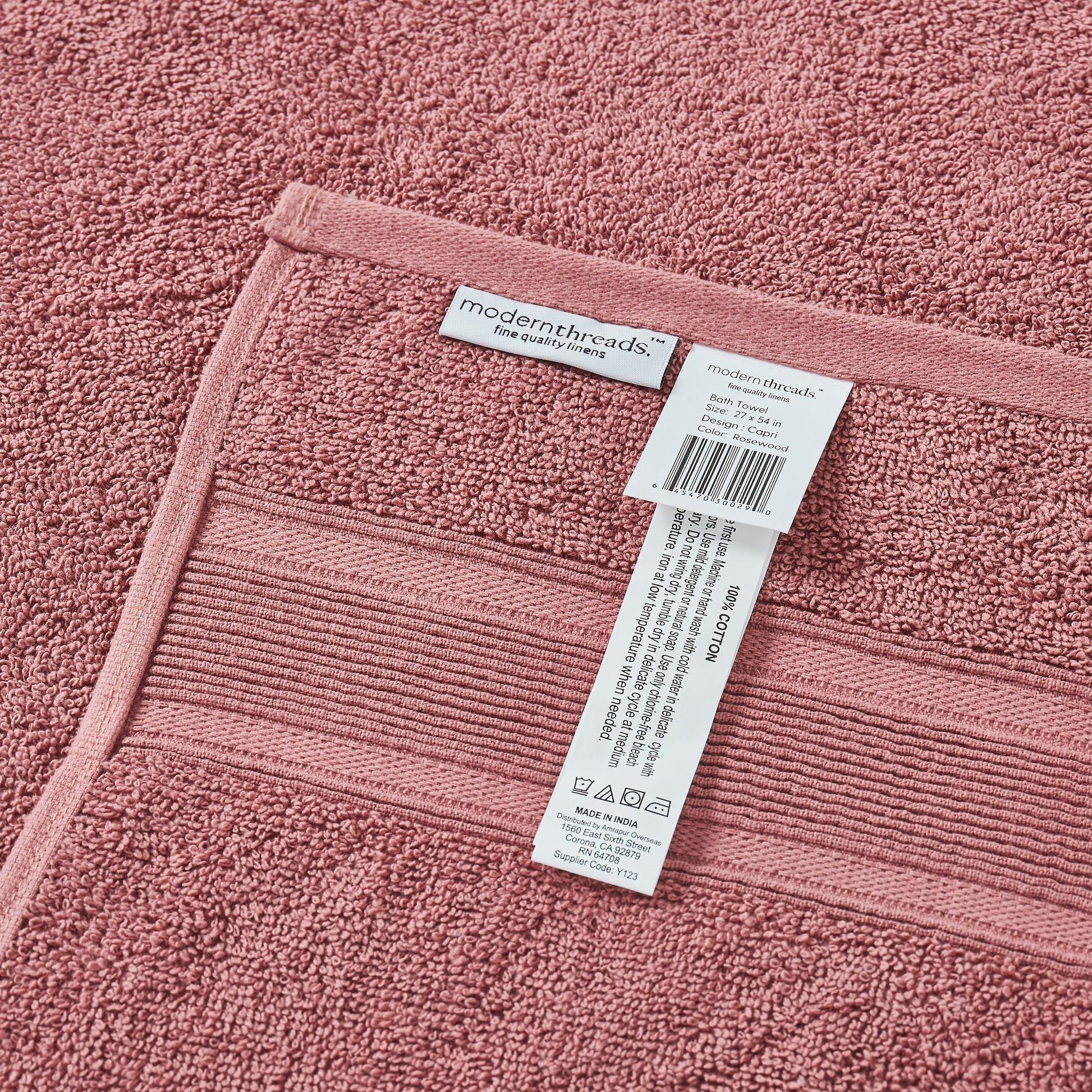 Oya 6Pc Cotton Towel Set, Quatrefoil, White, Pink By The Urban Port White Pink Cotton