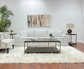 Corbeta 3 Piece Metal Frame Wood Living Room Coffee Table And 2 Chairside Tables Set, Aged Graphite Brown Primary Living Space Coffee & End Tables Rectangular Metal