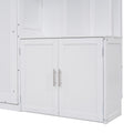 Full Size Murphy Bed With Multiple Storage Shelves And A Cabinet, White Box Spring Not Required Full White Wood Bedroom Murphy Solid Wood Mdf