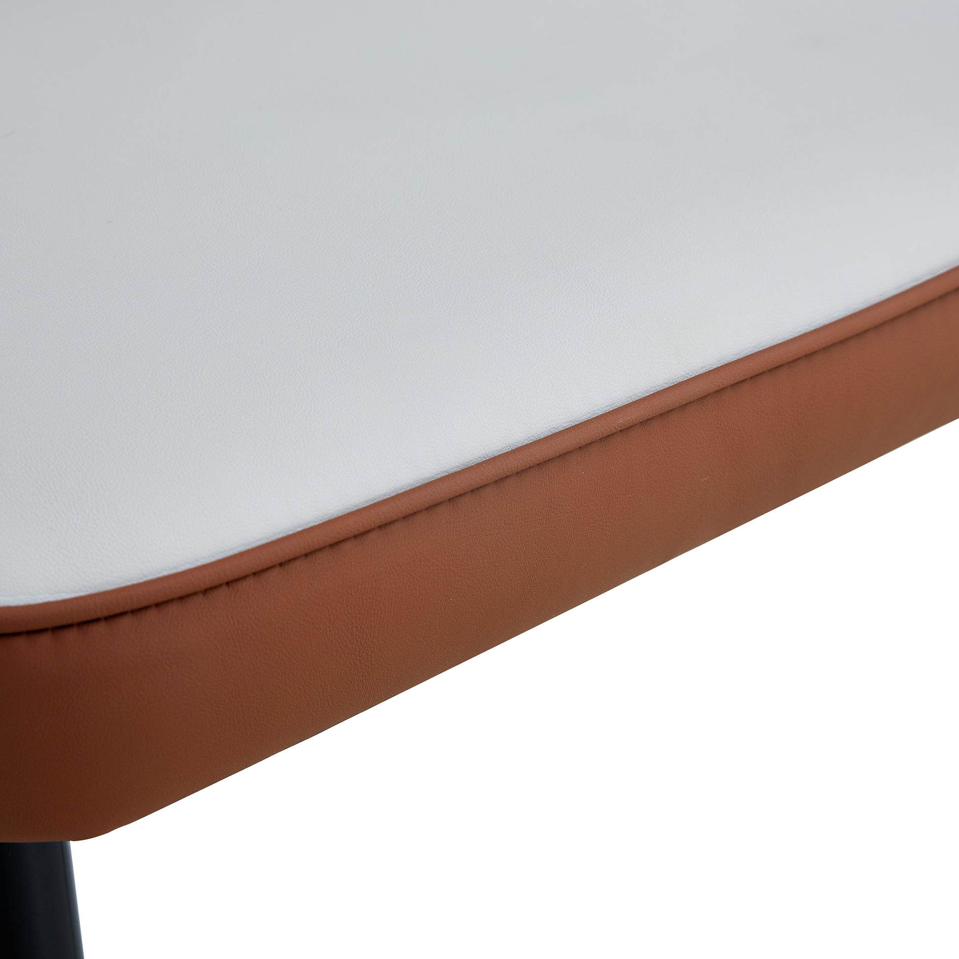 Table And Chair Set.A Morden Table With White Imitation Marble Patterned Stone Burning Tabletop With Golden Metal Legs.Paried With 4 Chairs With Pu Leather Backrest And Black Metal Legs. Grey Brown,White Gold Seats 4 Metal,Sintered Stone